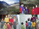 4 1 Milarepa Cave Near Nyalam, Shane And Jan With Tibetan Children After driving just 10km from Nyalam we stopped and walked down the hill to tour the Pelgyeling Gompa on a terrace overlooking the river. A young monk showed us around the monastery that was rebuilt in the mid 1980s after the Chinese destroyed it in 1966. We walked into the almost completely dark cave where the poet-lama Milarepa (1040-1123) spent many years of his life meditating in his thin cotton robes. Several young children from the local village ran to see what was going on, and were warmly received by both Shane and Jan.